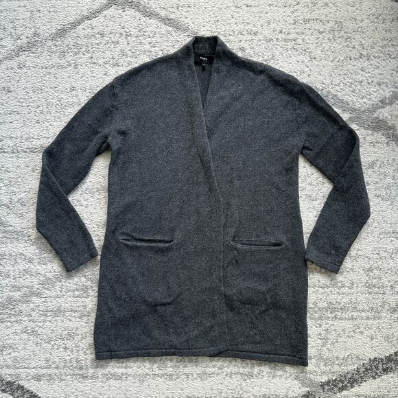 Theory Soft Wool Cashmere Open Cardigan Duster Grey Size S - Picture 9 of 10